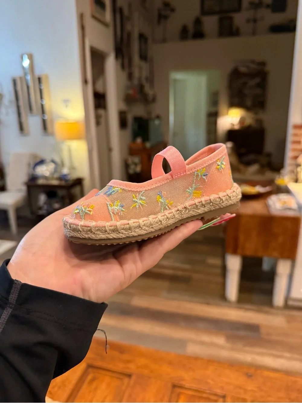 Girls Pink Floral Canvas Cat & Jack Espadrilles